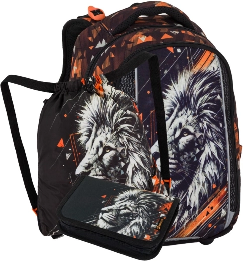 Bagmaster Vega set școlar mic pentru elevi de clasa I, cu motiv de leu