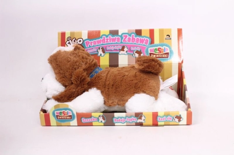 Cățeluș de pluș interactiv Figo pe baterii, 22 cm