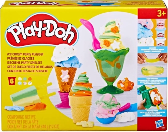 Play-Doh Petrecere cu înghețată – set creativ pentru înghețată din plastilină