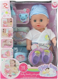Bebeluș cu sunete și care face pipi, cu accesorii, 30 cm