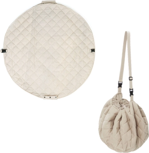 Play&Go Noomad soft pătură moale de joacă și sac pentru jucării Stripes blue