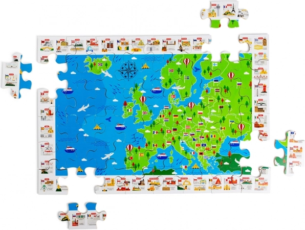 Bigjigs Toys puzzle de podea din lemn harta Europei – 48 de piese