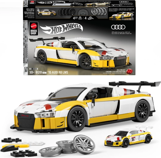 hot wheels brick shop ’15 audi r8 lms set de construcție 820 piese