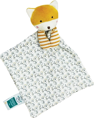 set cadou doudou vulpe cu păturică din bumbac bio 20 cm