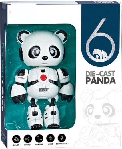 Panda interactivă vorbitoare 12 cm cu ochi luminoși