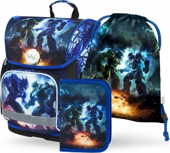 BAAGL 3 SET Ergo Roboți: ghiozdan, penar, săculeț