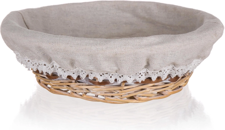 Coș rotund din nuiele Duo 26 × 8 cm cu dantelă
