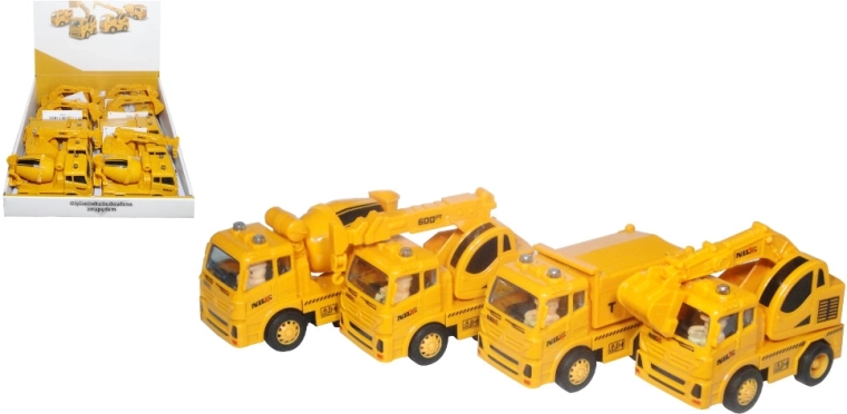 Mașină de construcții cu motor cu inerție și părți mobile