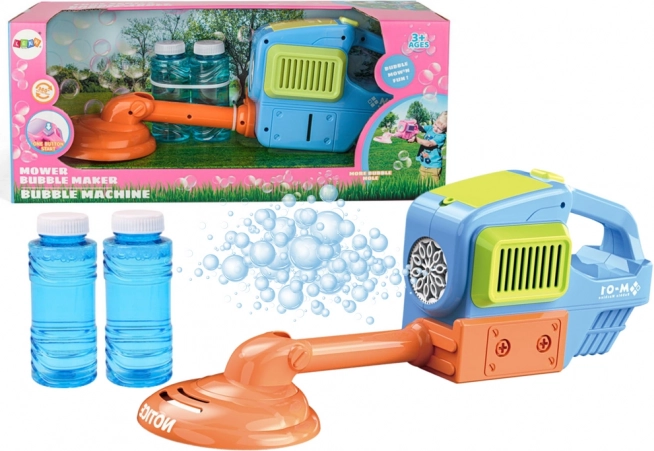 Mașină de tuns iarbă cu bule pentru copii - albastră