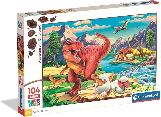 Clementoni maxi puzzle 104 aventură în lumea dinozaurilor