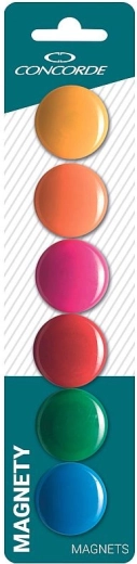 Magneți colorați CONCORDE 30 mm, set 6 buc
