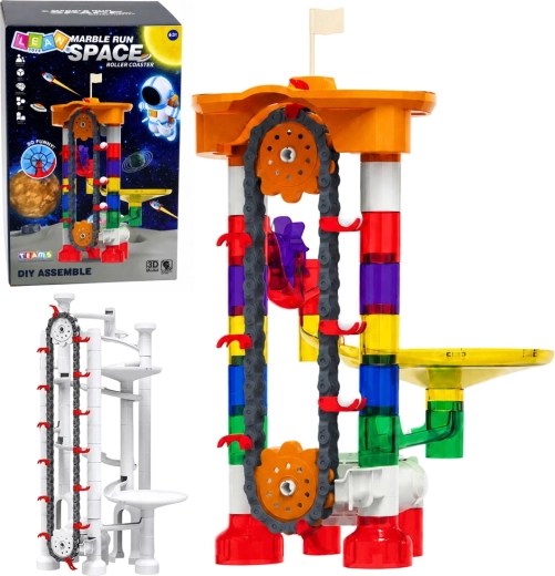 Pistă de bile cosmică din set de construcție cu 85 de piese