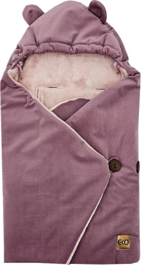 EKO sac pentru scaun auto liliac cu glugă și decupaje pentru centuri