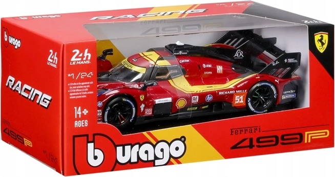 BBU Ferrari Racing 499P Le Mans roșu #51 model auto 1:24