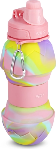 Sticlă pliabilă din silicon NILS Camp 700 ml, roz