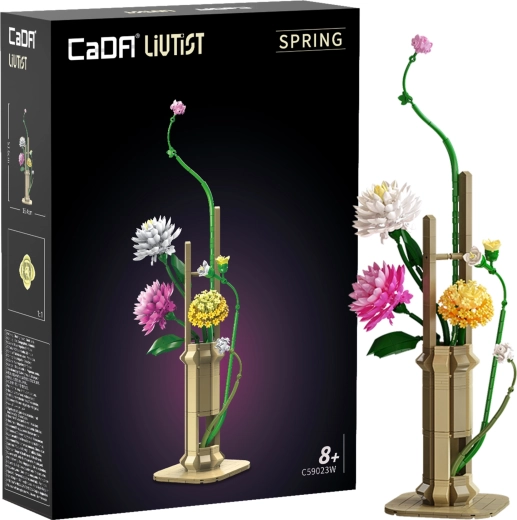 Set de construcție CaDA Floral Art Spring Whispers – aranjament floral 53 cm, 637 piese