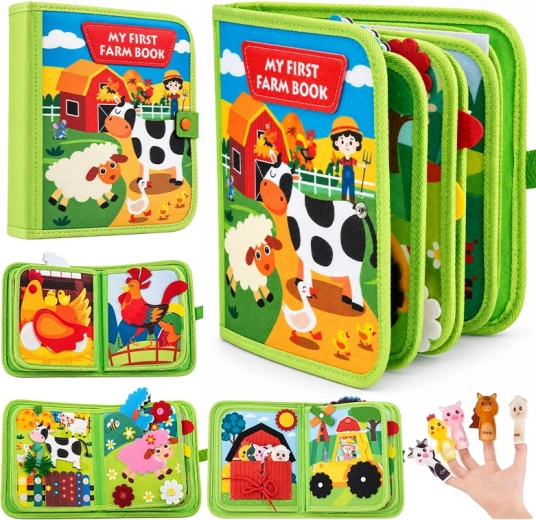 Carte textilă pentru copii mici Ferma