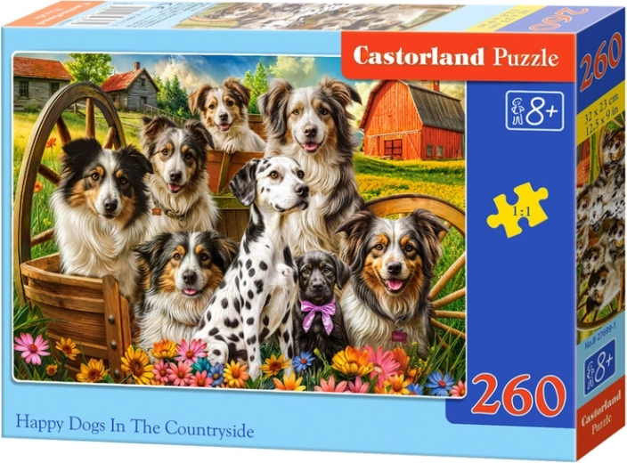 Puzzle 260 piese Happy Dogs in the Countryside