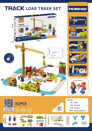 Șantier de construcții pentru copii cu trenuleț și accesorii
