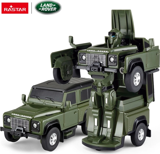 Mașină metalică și robot 2în1 Rastar Land Rover Defender 1:32 verde - 1 bucată