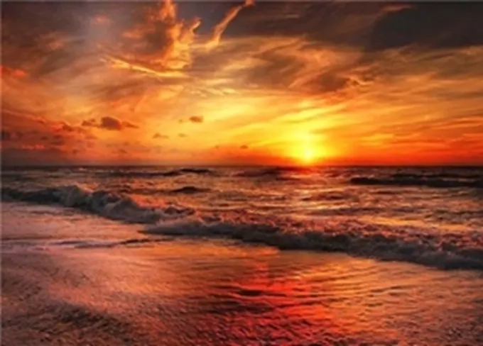 Pictură cu diamante Marea la apus 30 × 40 cm