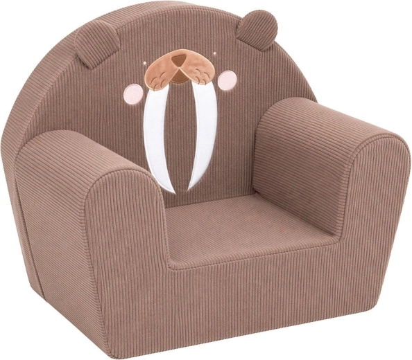 Fotoliu din catifea raiată pentru copii New Baby – morsă