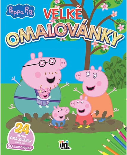 Carte mare de colorat Peppa Pig cu abțibilduri