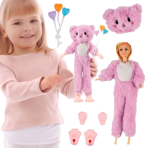 Woopie Royal păpușă în costum de ursuleț roz – parc de distracții