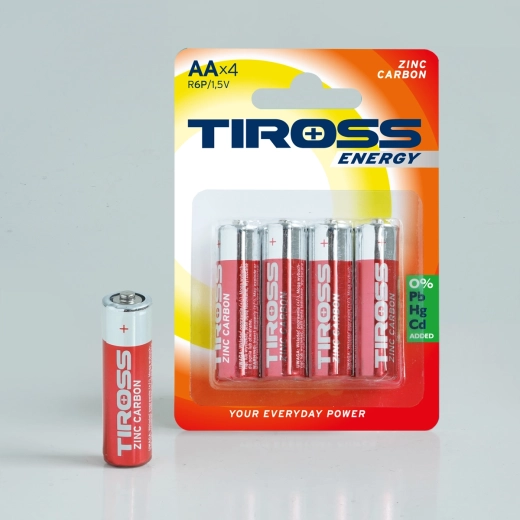 Baterii AA zinc-carbon 1,5 V, pachet 4 buc