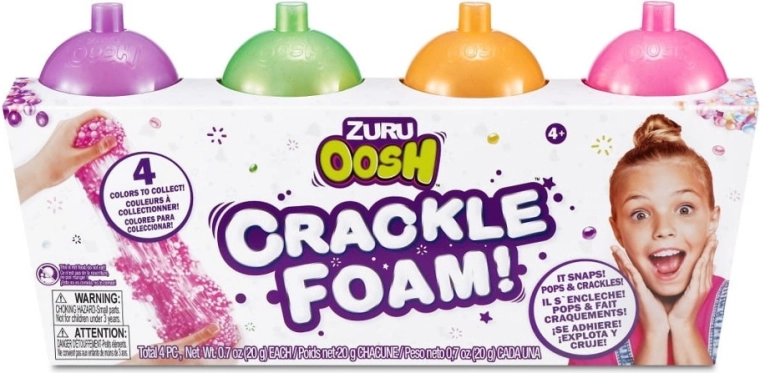 Set de slime ZURU Oosh – spumă care pocnește, 4 buc