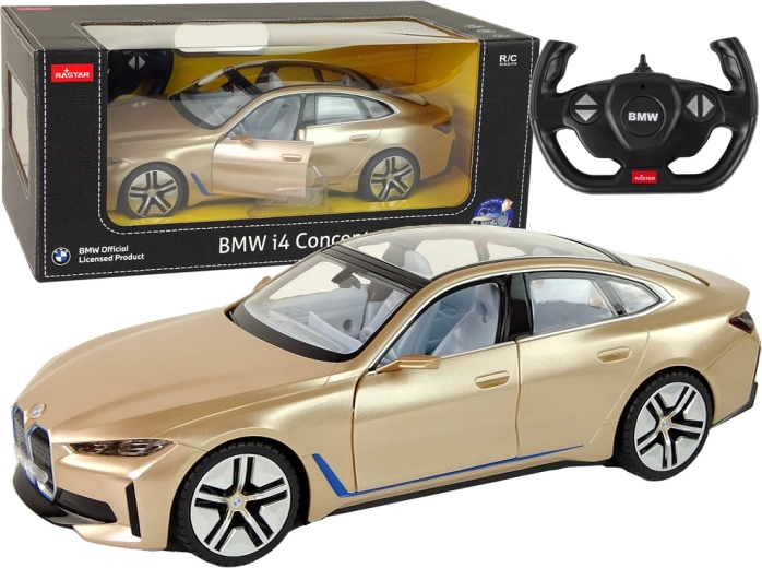 Mașină RC BMW i4 Rastar 1:14 auriu