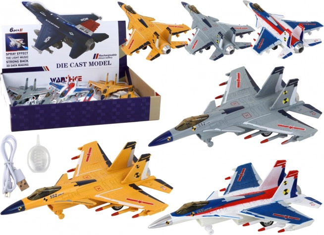 Model de avion pentru copii cu efecte de aburi și sunet