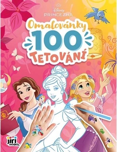Caiet de colorat cu 100 de tatuaje Disney Prințese