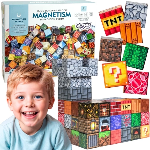 Set de construcție magnetic 3D - 63 de piese