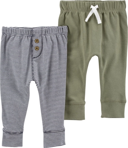 Carter’s pantaloni de trening pentru băieți, verzi și cu dungi, set de 2, măr. S (56)