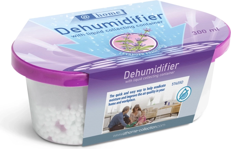 Absorbant de umiditate cu recipient și parfum de lavandă, 300 ml
