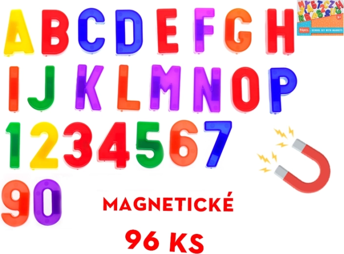 Set de litere și cifre magnetice 96 buc