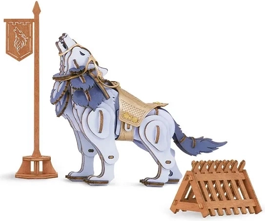 3D Puzzle de Lemn Lup Războinic