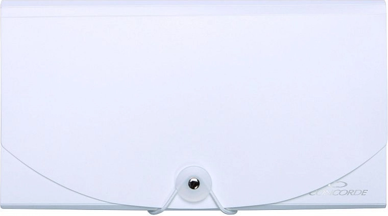 Mapă pentru documente cu elastic DL, 13 buzunare, albă