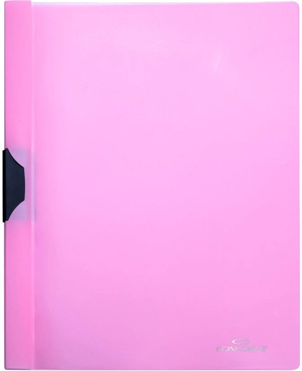 Mapă pentru documente CONCORDE A4 cu clips lateral – roz pastel