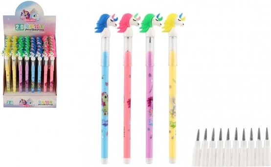 Creion cu unicorn cu vârfuri interschimbabile, 4 culori