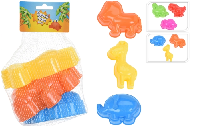 Set de 3 forme de nisip cu animăluțe