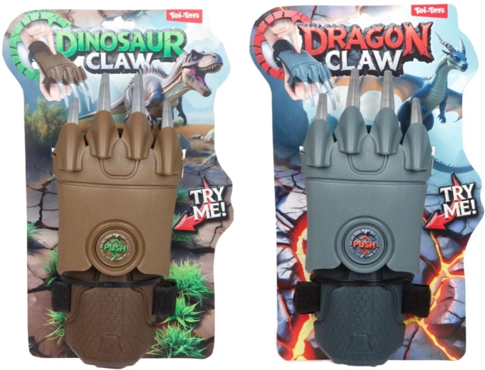 Gheare retractabile dragon/dinozaur din plastic 11 × 29 cm, 2 culori