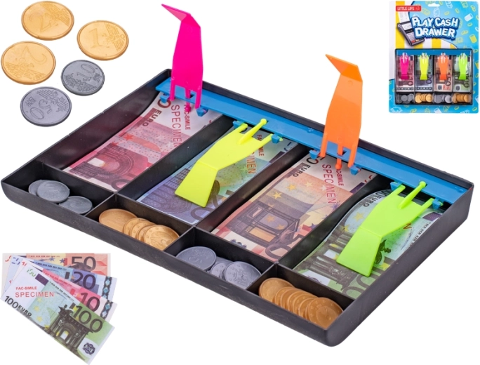 Casă de marcat pentru copii cu bancnote și monede 20 × 14,5 cm