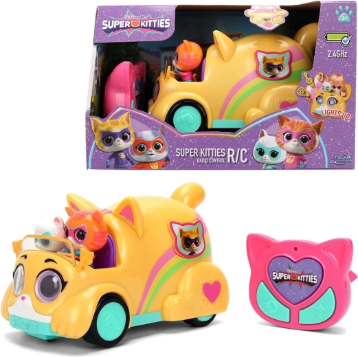 Mașină cu telecomandă Jada Toys SuperKitties RC cu Ginny și Bitsy