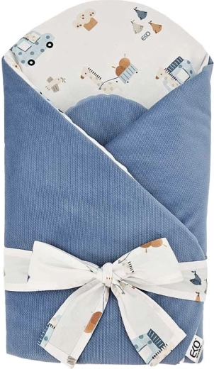 Înfășătoare din bumbac EKO cu velvet și inserție de cocos Giraffe 75 × 75 cm