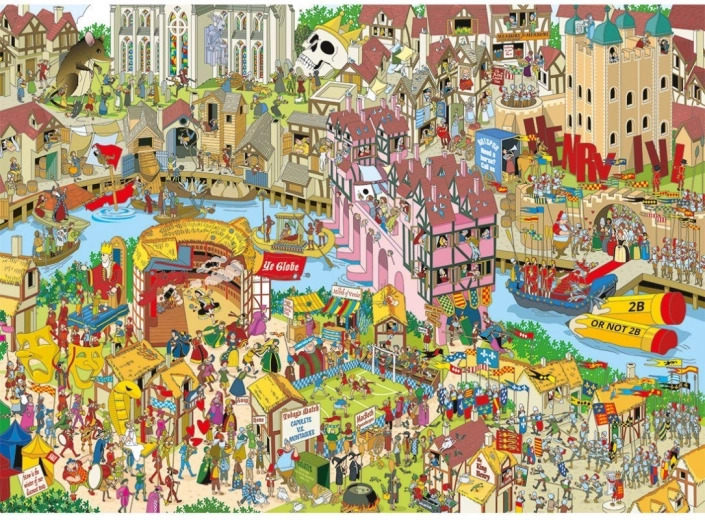 Puzzle Gibsons Jokesaws: Shakespeare Shuffle 1000 piese