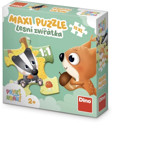 Puzzle Dino maxi baby Prima joacă Animăluțe de pădure, 15 piese