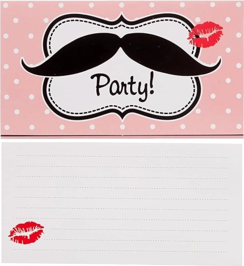 Schnurrbart – invitații cu plicuri (8 buc.)