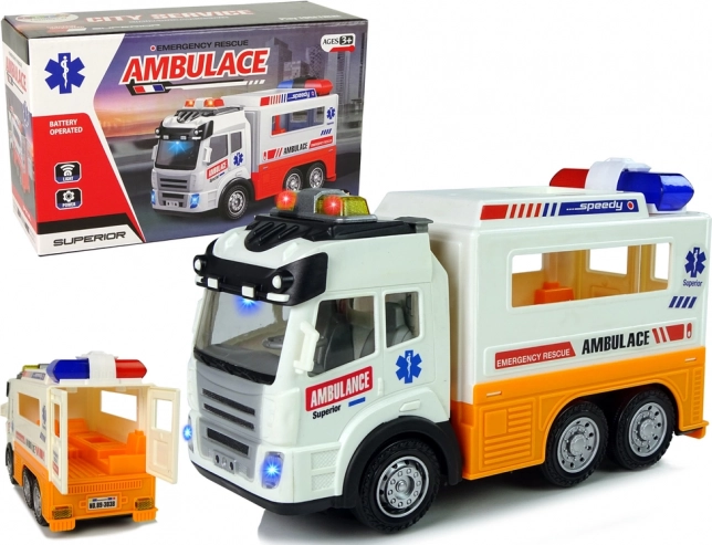 Ambulanță Auto pe Baterii cu Efecte de Lumină și Sunet